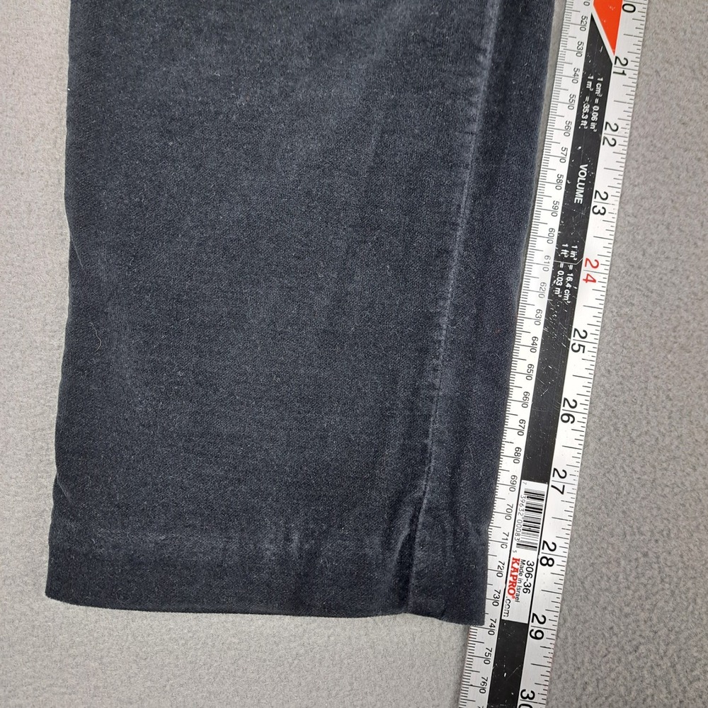J McLaughlin Pants Womens 14 Black Flocked Velvet Taper Leg Classic Stretch EC - Picture 2 of 11